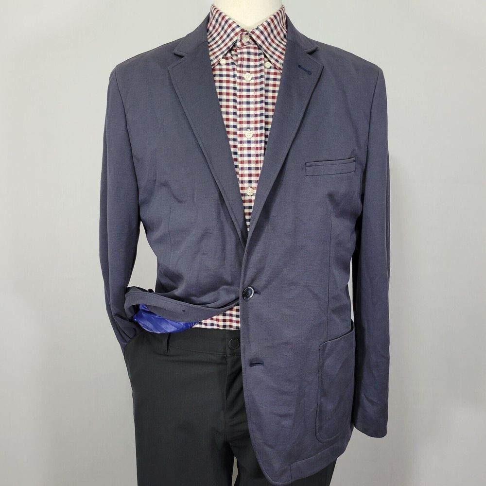 Ben Sherman Men's‎ Sport Coat Blazer Two Button Unstructured Charcoal Gray 44R